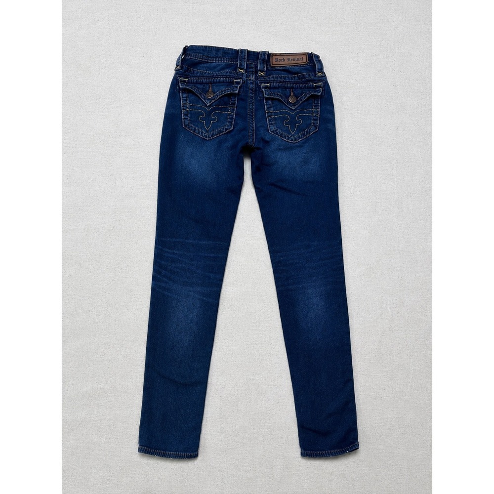 Rock Revival Jessie Skinny Jeans Women's 26 Blue Stretch Denim Mid Rise Y2K